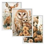 Urocze Plakaty do pokoju dziecka- leśne zwierzątka | Zestaw Obrazków dziecięcych w stylu skandynawskim, boho 82142 - miniaturka 1