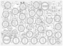 Kolorowanka dla dzieci XXL | Plansza z motywem Halloween- duchy, dynie, potworki 82183 - miniaturka 4