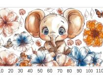 Słonik wśród kwiatów i motyli– Naklejka ścienna dla dzieci | Pastelowa dekoracja do pokoju dziewczynki T42169 - miniaturka 6