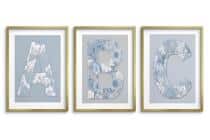 Błękitne Plakaty- Litery i Kwiaty w stylu boho | Obrazy na ścianę do Pokoju dziecięcego 82287 - miniaturka 5