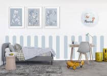 Błękitne Plakaty- Litery i Kwiaty w stylu boho | Obrazy na ścianę do Pokoju dziecięcego 82287 - miniaturka 2