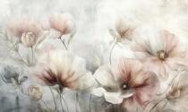 Fototapeta- Pastelowe Maki Akwarela | Delikatna Kwiatowa Dekoracja w stylu Vintage 82121 - miniaturka 4