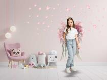 Pastelowa Naklejka na Ścianę- Różowe skrzydła i Gwiazdki | Bajkowa Dekoracja do Pokoju Dziewczynki, nastolatki T82264 - miniaturka 3