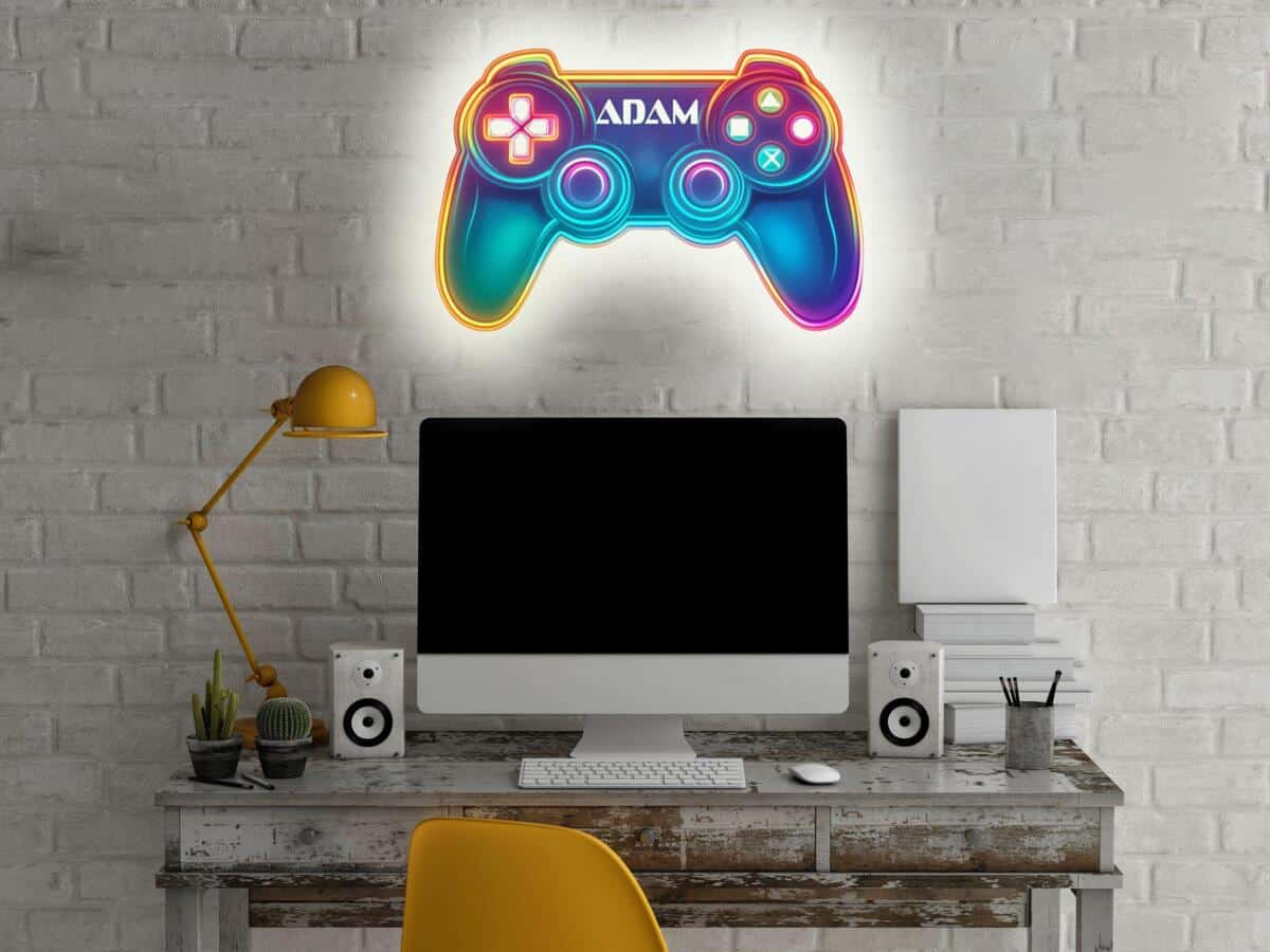 Kolorowa Lampka dla gracza z imieniem - Kontroler do gier | Lampka Nocna do pokoju dziecka | Gadżet, Prezent dla Gamera 82266 - zdjęcie 2