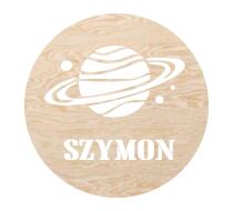 Dziecięca Lampka Nocna z imieniem | Drewniana Lampka LED na ścianę - Kosmos, Planeta 82269 - miniaturka 1