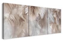 Beżowy Tryptyk do sypialni z Motywem Liści Palmowych | Eleganckie Obrazy na płótnie w stylu boho 82262 - miniaturka 2