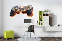 Młodzieżowa Naklejka na ścianę, meble- ognisty Gamepad | Pokój nastolatka, chłopca, gracza T82176 - miniaturka 2