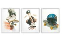 Młodzieżowe Plakaty Street Style- skateboarding | Akwarelowy Tryptyk na ścianę z motywem deskorolki 82198 - miniaturka 7