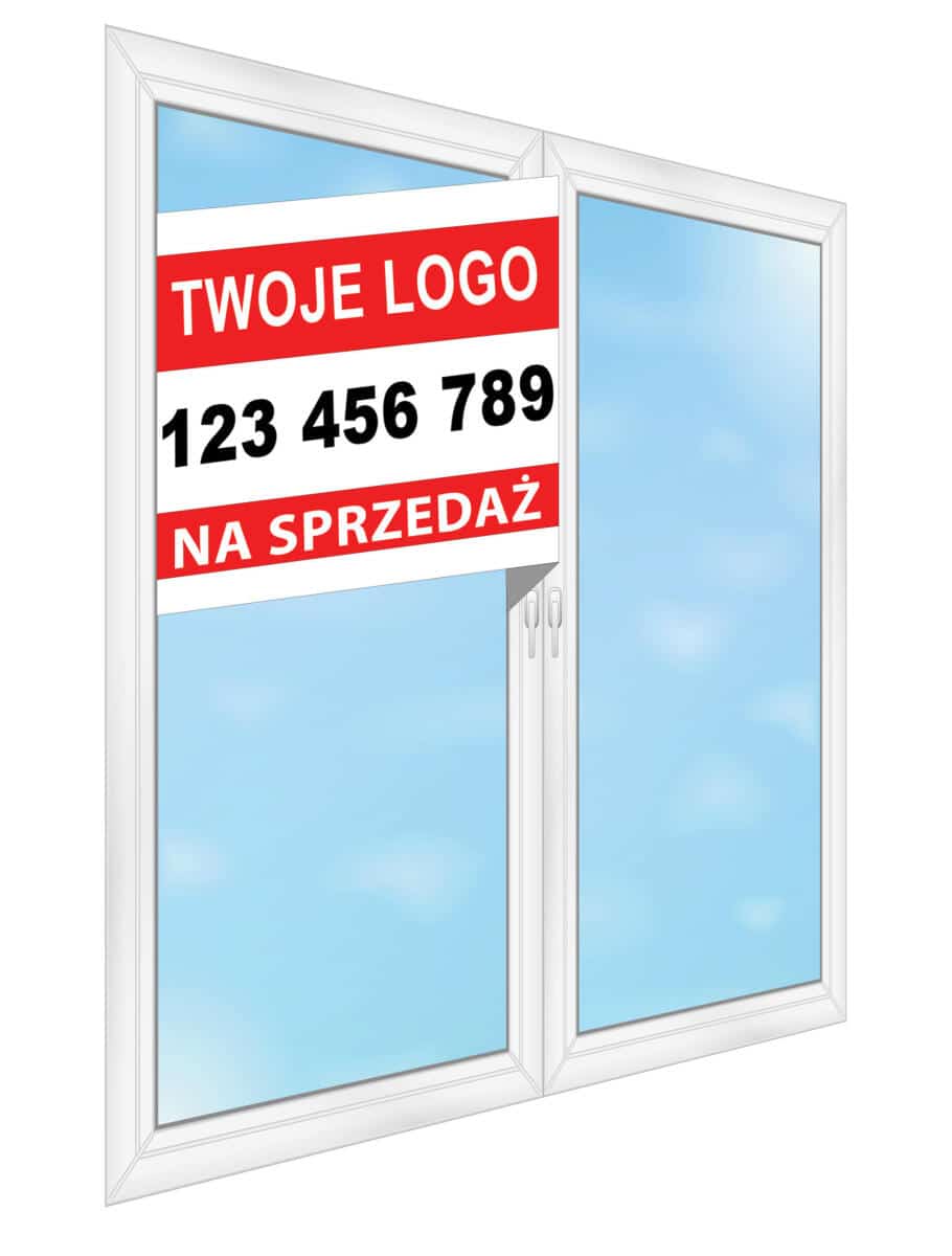 Baner 3D na okno dla biur nieruchomości  „SPRZEDAM” - zdjęcie 1