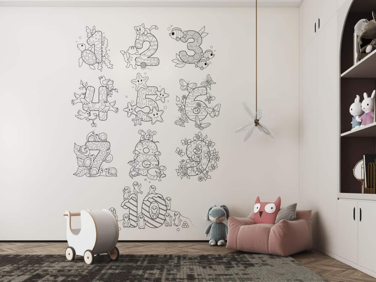 Edukacyjna Kolorowanka XXL do nauki cyfr i liczenia | Liczby i zwierzęta do kolorowania dla dzieci 82184 - zdjęcie 2