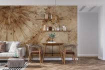 Rustykalna Fototapeta- Fresk na starym murze | Mandala, Rozeta w brązach 82150 - miniaturka 3