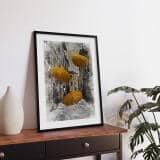 Elegancki, Plakat z Miejskim Pejzażem i Żółtymi Parasolami | Klimatyczna Uliczka w Akwareli 82311 - miniaturka 3