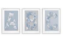 Błękitne Plakaty- Litery i Kwiaty w stylu boho | Obrazy na ścianę do Pokoju dziecięcego 82287 - miniaturka 7