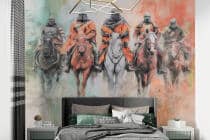 Fototapeta Fantasy z Rycerzami w kolorowej mgle | Oryginalna Tapeta na ścianę dla fana RPG, nastolatka 82313 - miniaturka 2