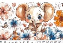 Słonik wśród kwiatów i motyli– Naklejka ścienna dla dzieci | Pastelowa dekoracja do pokoju dziewczynki T42169 - miniaturka 7