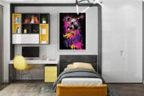 Plakat Pop Art- Neonowy Skater i deskorolka | Kolorowy, Nowoczesny Obraz dla Nastolatków 82194 - miniaturka 2