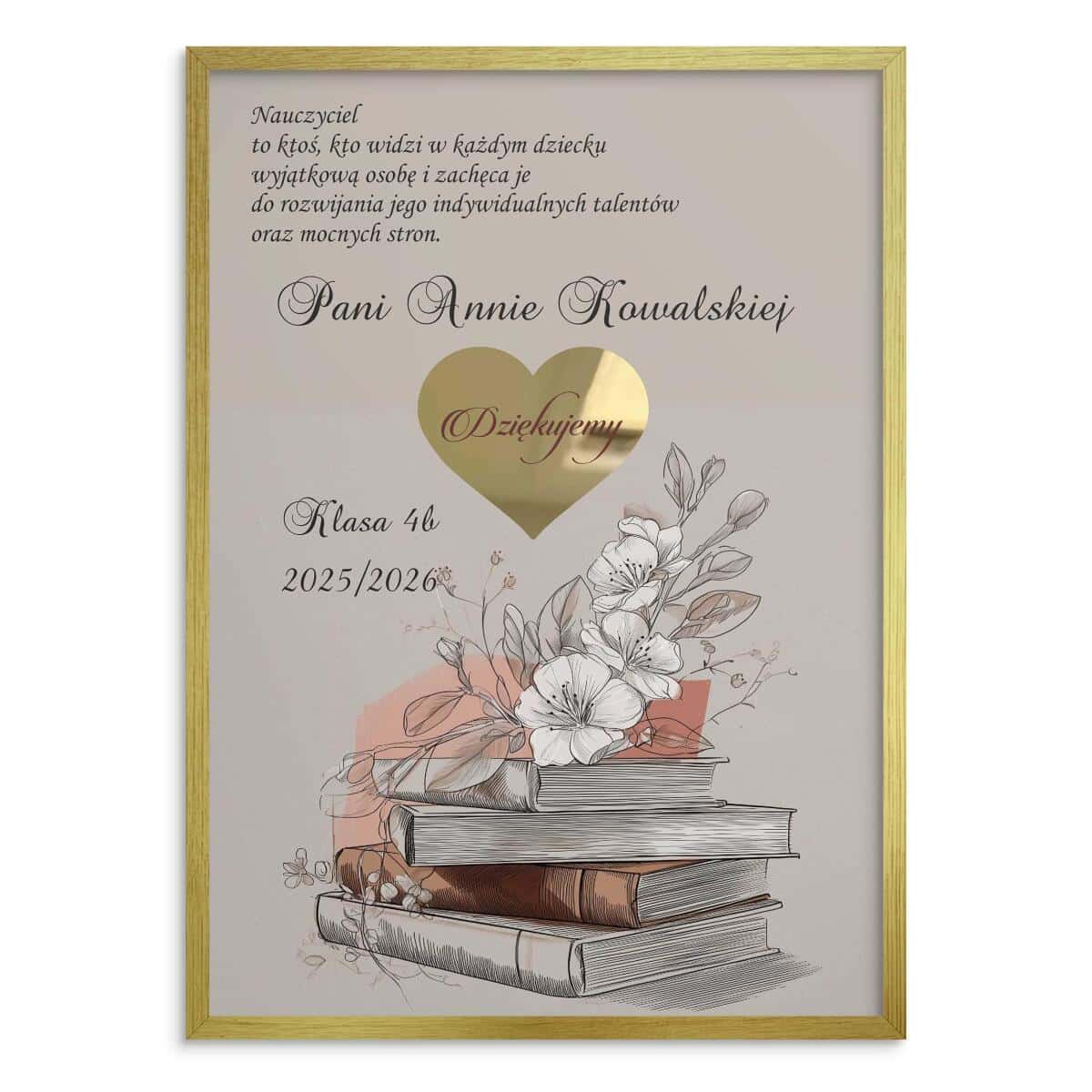 Podziękowanie dla nauczyciela, wychowawcy od klasy | Prezent na Dzień Nauczyciela- Plakat z dedykacją 82154 - zdjęcie 4