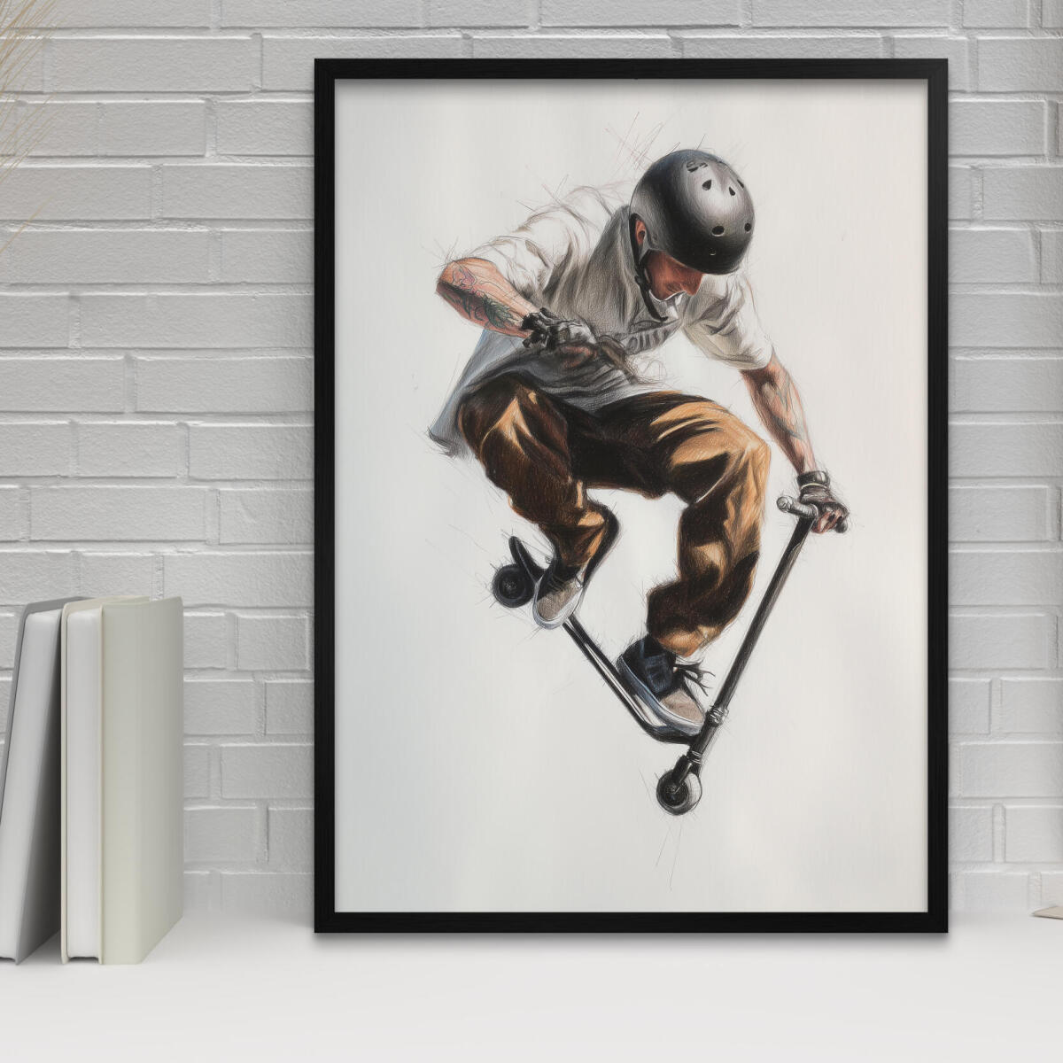 Plakat urban style – Skater na hulajnodze | Nowoczesna dekoracja do pokoju młodzieżowego 82195 - zdjęcie 2