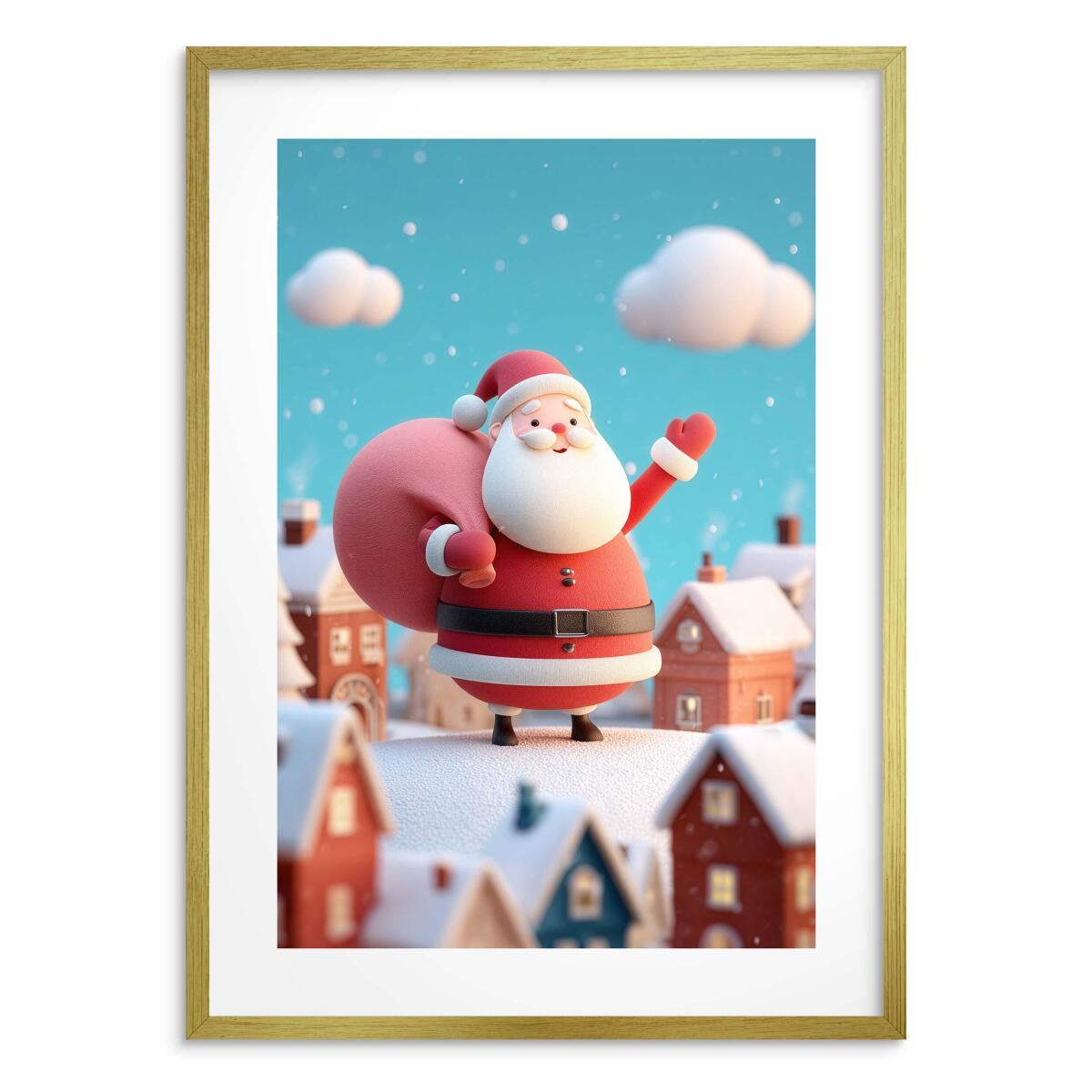 Kolorowy Plakat Świąteczny z Wesołym Mikołajem | Dekoracja domu na Boże Narodzenie 82324 - zdjęcie 6