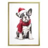 Uroczy Plakat Świąteczny z Buldogiem Francuskim | Pies w Czapce Mikołaja i Czerwonym Szaliku | Dekoracja Bożonarodzeniowa 82319 - miniaturka 7