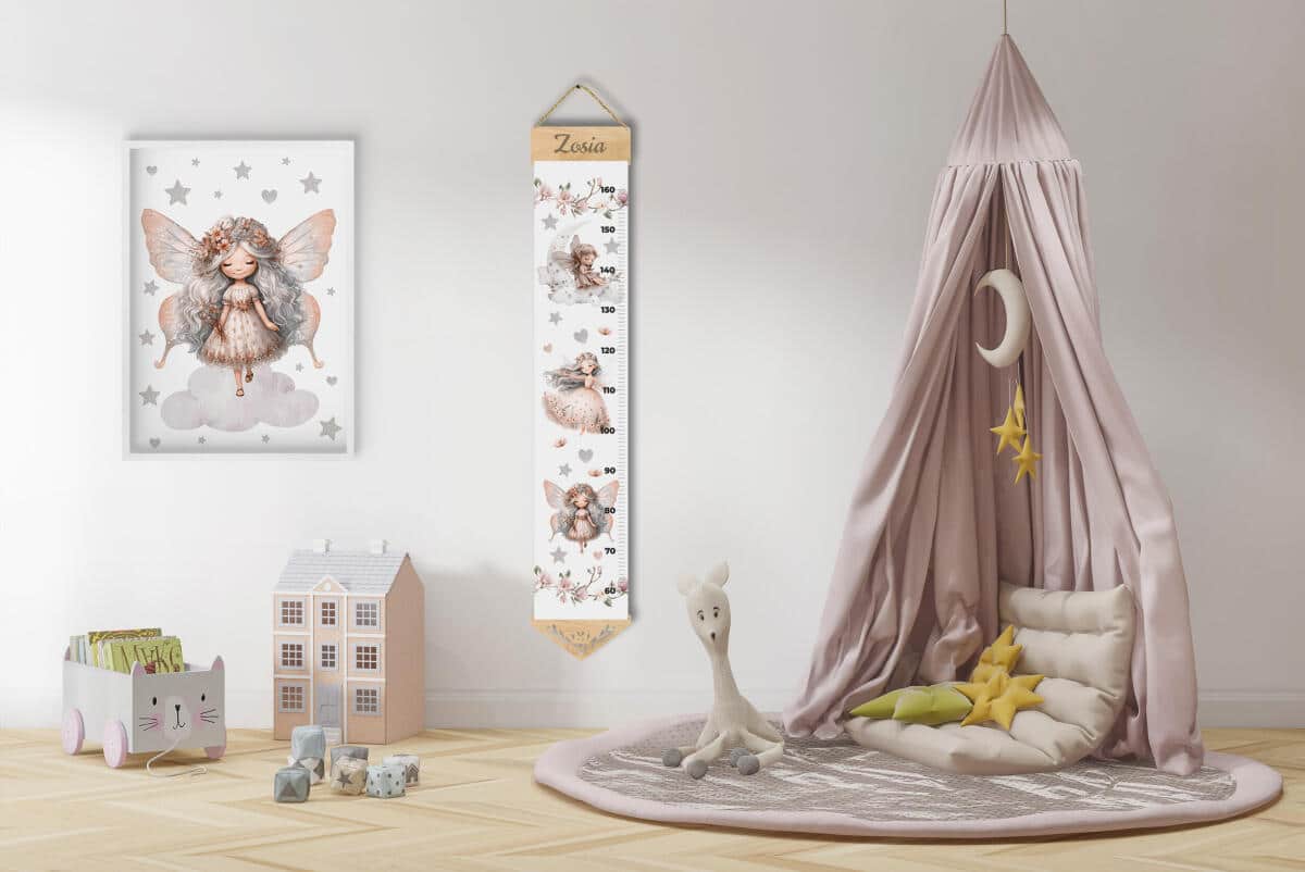 Miarka z imieniem | Miarka wzrostu dla dziewczynki- Wróżki 64410 - zdjęcie 5
