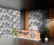 Fototapeta do biura – Eleganckie Magnolie | Czarno-Biały Botaniczny wzór do gabinetu, salonu 82325 - miniaturka 1