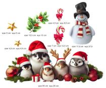 Świąteczne Naklejki na szybę– Pingwinek, Królik, Jeżyk, Bałwan | Zimowa Dekoracja na okno do Pokoju dziecięcego 82163 - miniaturka 4