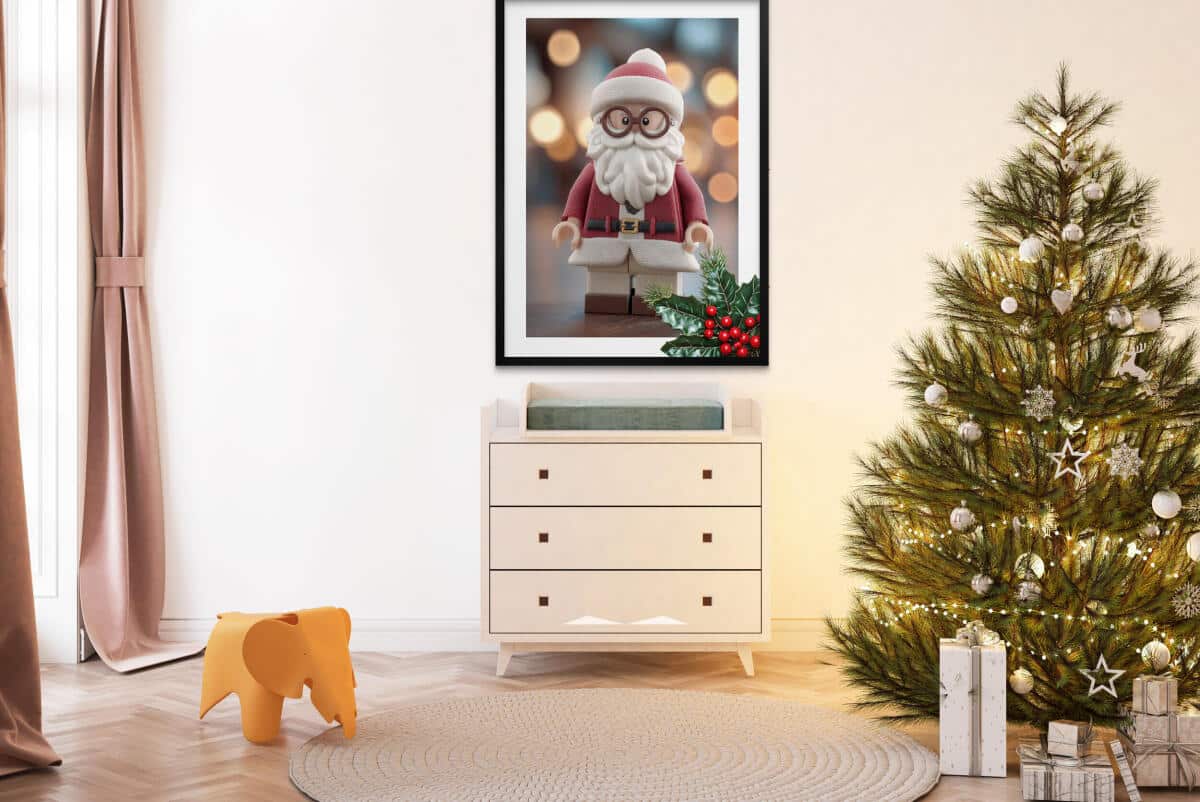 Świąteczny Plakat- Mikołaj w Stylu LEGO | Dekoracja na Boże Narodzenie dla dziecka 82323 - zdjęcie 4