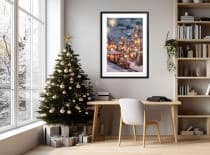 Bożonarodzeniowa dekoracja na ścianę- Zimowe miasteczko, kolejka | Świąteczny Plakat do salonu 82317 - miniaturka 4