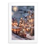 Bożonarodzeniowa dekoracja na ścianę- Zimowe miasteczko, kolejka | Świąteczny Plakat do salonu 82317 - miniaturka 7