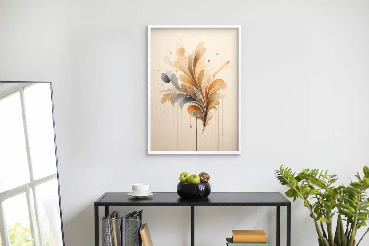 Minimalistyczny Plakat do sypialni- Subtelna Abstrakcja w beżach | Dekoracja do wnętrz boho, skandynawskich 94225 - zdjęcie 4