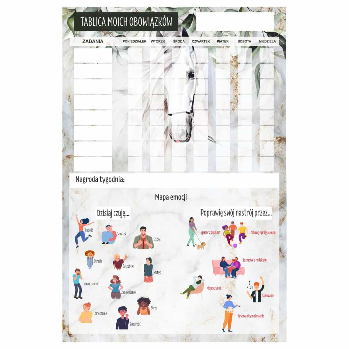 Dziecięcy Planer Obowiązków- Magnetyczna Tablica z Zadaniami + Mapa Emocji | Tablica motywacyjna dla dziecka 82314 - zdjęcie 6