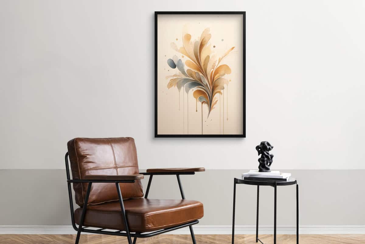 Minimalistyczny Plakat do sypialni- Subtelna Abstrakcja w beżach | Dekoracja do wnętrz boho, skandynawskich 94225 - zdjęcie 3