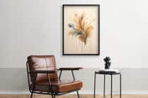 Minimalistyczny Plakat do sypialni- Subtelna Abstrakcja w beżach | Dekoracja do wnętrz boho, skandynawskich 94225 - miniaturka 3