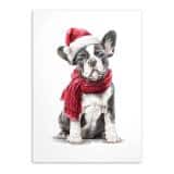 Uroczy Plakat Świąteczny z Buldogiem Francuskim | Pies w Czapce Mikołaja i Czerwonym Szaliku | Dekoracja Bożonarodzeniowa 82319 - miniaturka 9