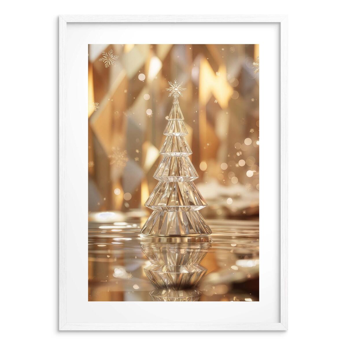 Elegancki Plakat Świąteczny – Złota Kryształowa Choinka | Luksusowa Dekoracja na Boże Narodzenie | Świąteczny Obraz Glamour 82318 - zdjęcie 6