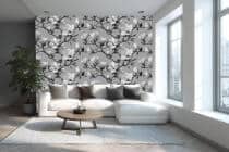 Fototapeta do biura – Eleganckie Magnolie | Czarno-Biały Botaniczny wzór do gabinetu, salonu 82325 - miniaturka 3