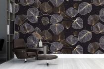 Elegancka Fototapeta do Recepcji – Złote Liście w stylu Glamour 82327 - miniaturka 3