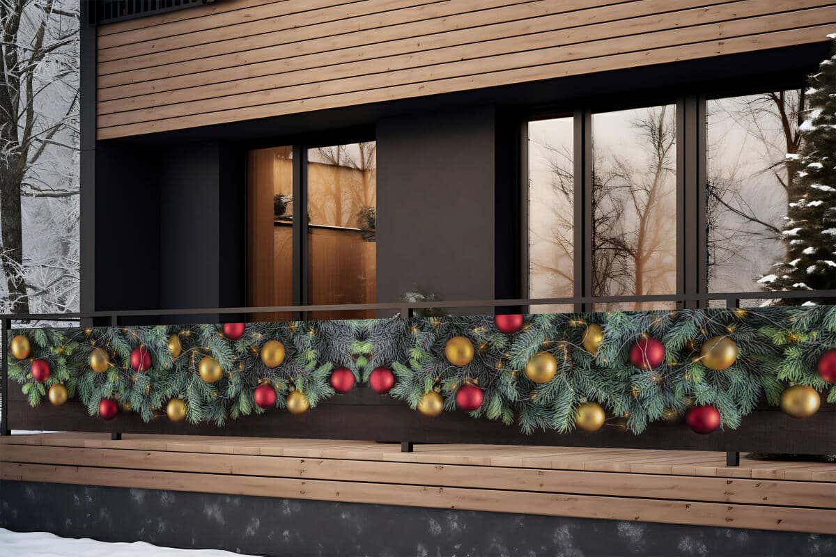 Świąteczny Baner balkonowy- dekoracyjna osłona na balkon, taras 67303 - zdjęcie 1