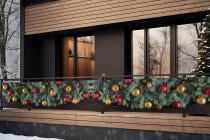 Świąteczny Baner balkonowy- dekoracyjna osłona na balkon, taras 67303 - miniaturka 1