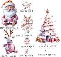 Dwustronne Naklejki Świąteczne na Okno – Różowy Mikołaj, Renifer i Pierniki | Urocza Zimowa Dekoracja do Domu, Żłobka i Przedszkola 82162 - miniaturka 5