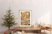 Elegancki Plakat Świąteczny – Złota Kryształowa Choinka | Luksusowa Dekoracja na Boże Narodzenie | Świąteczny Obraz Glamour 82318 - miniaturka 4