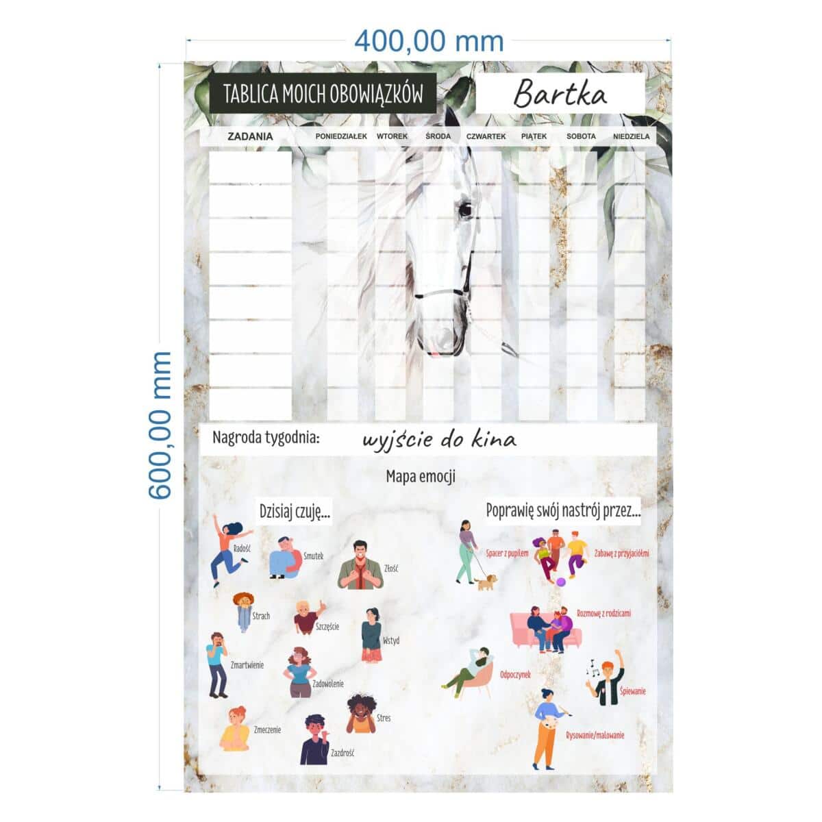 Dziecięcy Planer Obowiązków- Magnetyczna Tablica z Zadaniami + Mapa Emocji | Tablica motywacyjna dla dziecka 82314 - zdjęcie 4