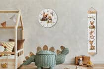 Dziecięca Miarka wzrostu na ścianę, do powieszenia- Zwierzątka leśne, Polana | Miarka z imieniem do pokoju dziecka w stylu boho 64413 - miniaturka 4