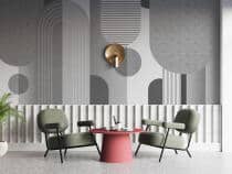 Fototapeta geometryczna – Nowoczesna Abstrakcja w Szarościach | Stylowa dekoracja do biura, gabinetu, poczekalni 82330 - miniaturka 1