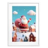 Kolorowy Plakat Świąteczny z Wesołym Mikołajem | Dekoracja domu na Boże Narodzenie 82324 - miniaturka 1