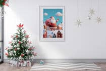 Kolorowy Plakat Świąteczny z Wesołym Mikołajem | Dekoracja domu na Boże Narodzenie 82324 - miniaturka 5