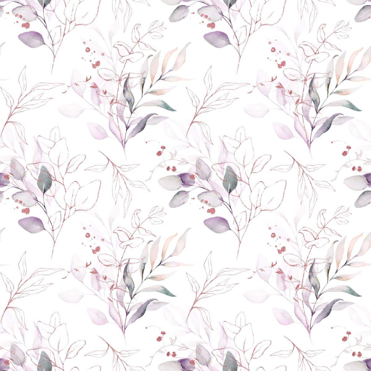 Fototapeta Pastelowe Liście Akwarela | Delikatny Motyw Roślinny | Subtelna Dekoracja Ścienna w różu 82252 - zdjęcie 4