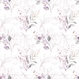 Fototapeta Pastelowe Liście Akwarela | Delikatny Motyw Roślinny | Subtelna Dekoracja Ścienna w różu 82252 - miniaturka 4