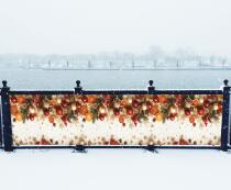 Świąteczna Dekoracja na balkon, taras- Baner na barierki | Girlanda z Bombkami na balustradę 82331 - miniaturka 2